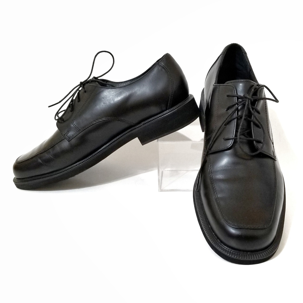 Rockport black apron toe leather oxford shoes